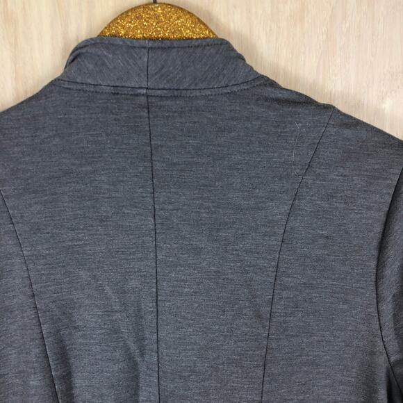 LOGO by Lori Goldstein Lounge Lagenlook Gray Draped Open Front Cozy Cardigan LG - Picture 10 of 13